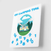 HORLOGE CARRÉE ON **CAMPING TIME*** (Angle)