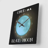 Horloge Carrée "Once in a Blue Moon" (Angle)
