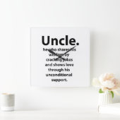 Horloge Carrée Oncle Meilleur oncle jamais Citer Typographie Oncl (Maison)