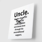 Horloge Carrée Oncle Meilleur oncle jamais Citer Typographie Oncl (Angle)