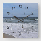 Horloge Carrée Ondes océaniques se brisant sur le surf (Recto)
