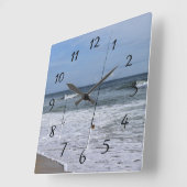 Horloge Carrée Ondes océaniques se brisant sur le surf (Angle)