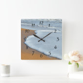 Horloge Carrée Ondes océaniques se brisant sur le surf (Maison)
