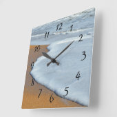 Horloge Carrée Ondes océaniques se brisant sur le surf (Angle)