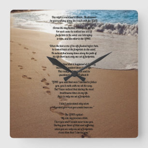 Horloge Carrée One Set of Footprints Square Wall Clock