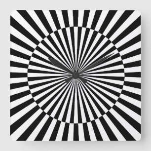 Horloge Carrée OP -Art #3 à Emporio Moffa
