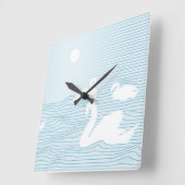 Horloge Carrée OP Art Blue Swan Drig Mug (Angle)