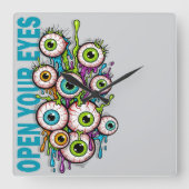 Horloge Carrée Open your eyes (Recto)