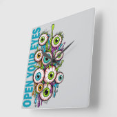 Horloge Carrée Open your eyes (Angle)