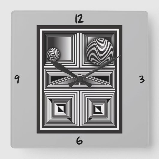 Horloge Carrée Optics thru Shapes (Recto)