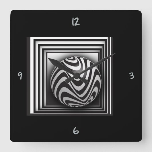 Horloge Carrée Optics thru Shapes (Recto)