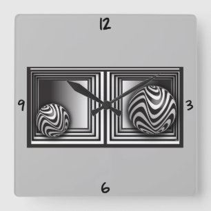 Horloge Carrée Optics thru Shapes