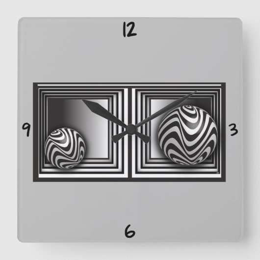 Horloge Carrée Optics thru Shapes (Recto)