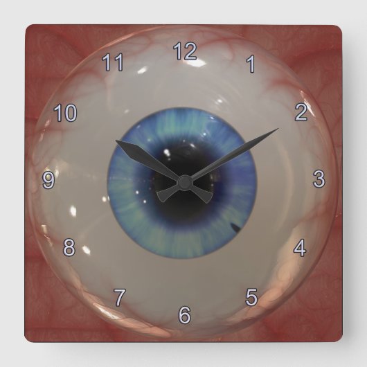 Horloge Carrée Optométriste Eye Doctor Spooky Fun Blue Eye Clock (Recto)