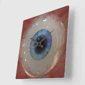 Horloge Carrée Optométriste Eye Doctor Spooky Fun Blue Eye Clock (Angle)