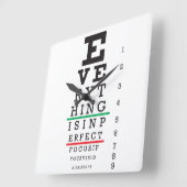 Horloge Carrée Optométry Eye Chart (Angle)