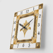 Horloge Carrée Or Art déco (Angle)