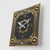 Horloge Carrée Or Art déco (Angle)
