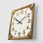 Horloge Carrée Or Art déco (Angle)