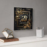 Horloge Carrée Or brillant : célébration des 50 ans<br><div class="desc">Célébrez un demi-siècle d'amour avec ce design radieux. Un riche fond noir fournit un contraste dramatique avec un cadre doré orné,  accentué de fioritures et de détails scintillants. Le texte audacieux "Anniversaire de 50 ans" se dresse fièrement au centre,  dégageant une beauté et une élégance intemporelles.</div>