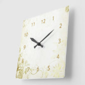 Horloge Carrée Or élégant (Angle)