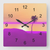 Horloge Carrée Or et violet d'île (Recto)
