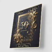 Horloge Carrée Or Éternel : 50 Ans de Mariage (Angle)