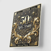 Horloge Carrée Or Jaune Royale : 50 Ans de Jalons (Angle)