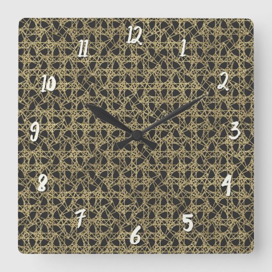 Horloge Carrée Or Scratch Golden Modern Glamor (Recto)