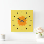 Horloge Carrée Orange (Maison)