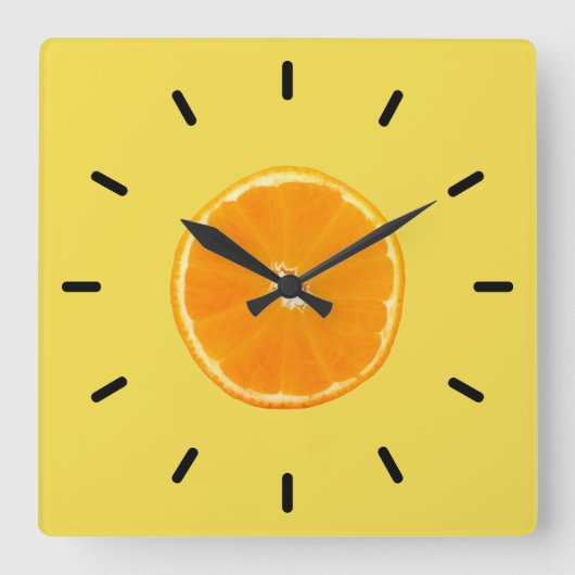Horloge Carrée Orange (Recto)