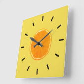 Horloge Carrée Orange (Angle)