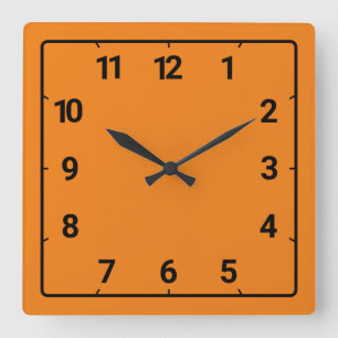 Horloge Carrée Orange