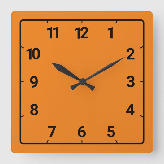 Horloge Carrée Orange (Recto)