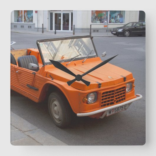 Horloge Carrée Orange Citroën Mehari (Recto)