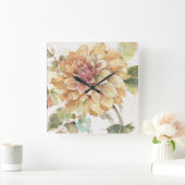 Horloge Carrée Orange Dahlia (Maison)