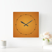 Horloge Carrée Orange doré Orange brûlé Rustique Joyeux (Maison)