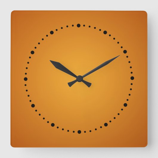 Horloge Carrée Orange doré Orange brûlé Rustique Joyeux (Recto)