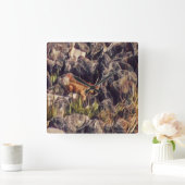 Horloge Carrée Orange Guana Art (Maison)