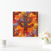 Horloge Carrée Orange Purple Southwestern (Maison)