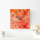 Horloge Carrée Orange Sherbet (Maison)