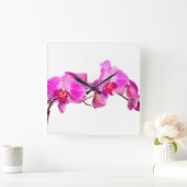 Horloge Carrée Orchidée (Maison)