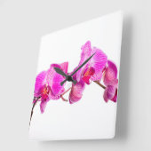Horloge Carrée Orchidée (Angle)