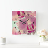 Horloge Carrée Orchidée rose (Maison)