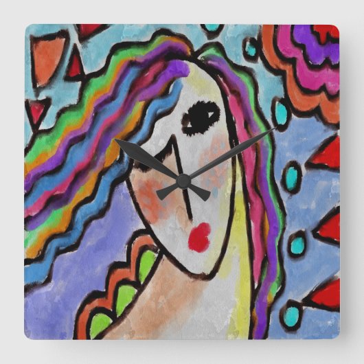 Horloge Carrée Originak Abstract Art Acrylic Wall Clock (Recto)