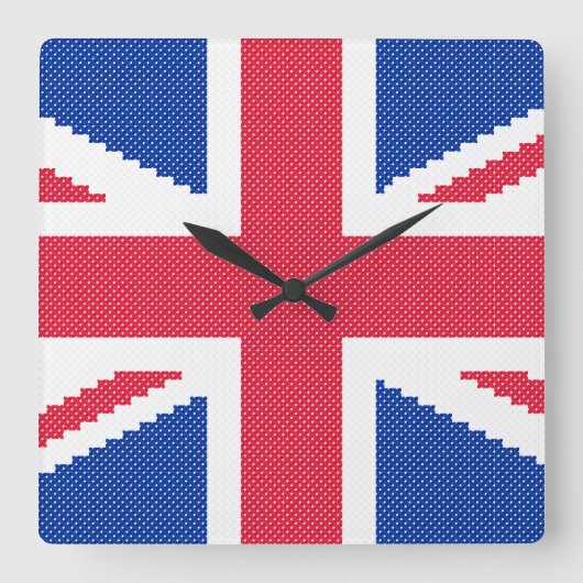 Horloge Carrée Original cross-stitch design Union Jack (Recto)