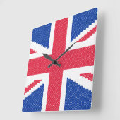 Horloge Carrée Original cross-stitch design Union Jack (Angle)