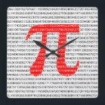 Horloge Carrée Original red number pi day mathematical symbol<br><div class="desc">Original red number pi day mathematical symbol</div>
