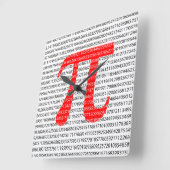 Horloge Carrée Original red number pi day mathematical symbol (Angle)