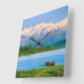 Horloge Carrée Orignal dans le lac Wonder (Angle)